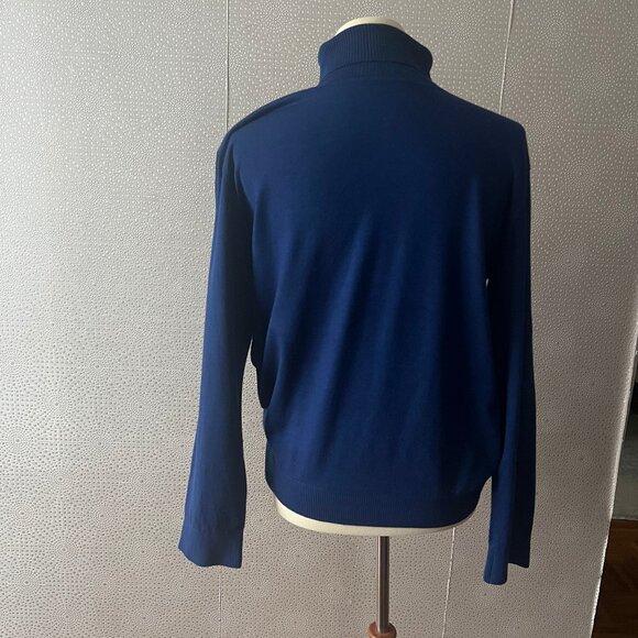 Louis Castel Mens Blue Long Sleeve Turtleneck Pullover Sweater Size 105 US L - Picture 1 of 4